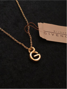 Vintage 80s Givenchy Paris NY Gold-Tone Small "G" Logo Necklace